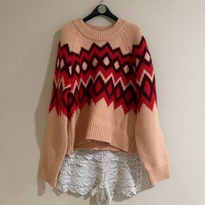 [Joie] Chunky Wool Colorful Sweater Size S